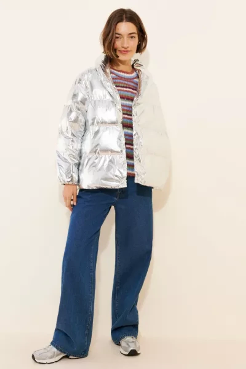 Endless Rose Metallic Puffer Jacket