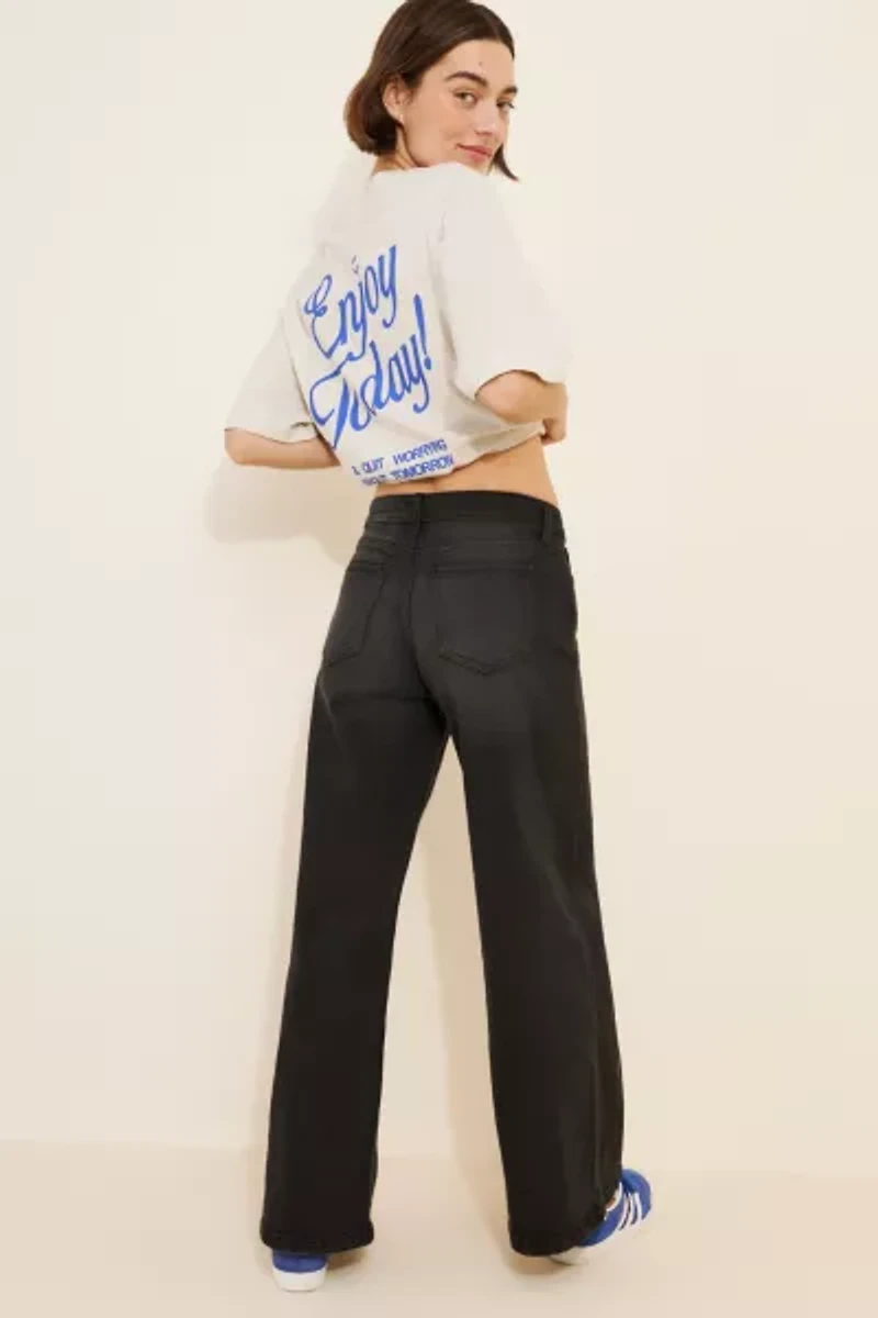 JUST BLACK DENIM Wide Leg Drawstring Jeans