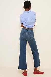 JUST BLACK DENIM Mid-Rise Crop Wide Leg Jeans