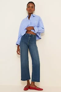 JUST BLACK DENIM Mid-Rise Crop Wide Leg Jeans