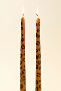 Cheetah Print Taper Candle Set