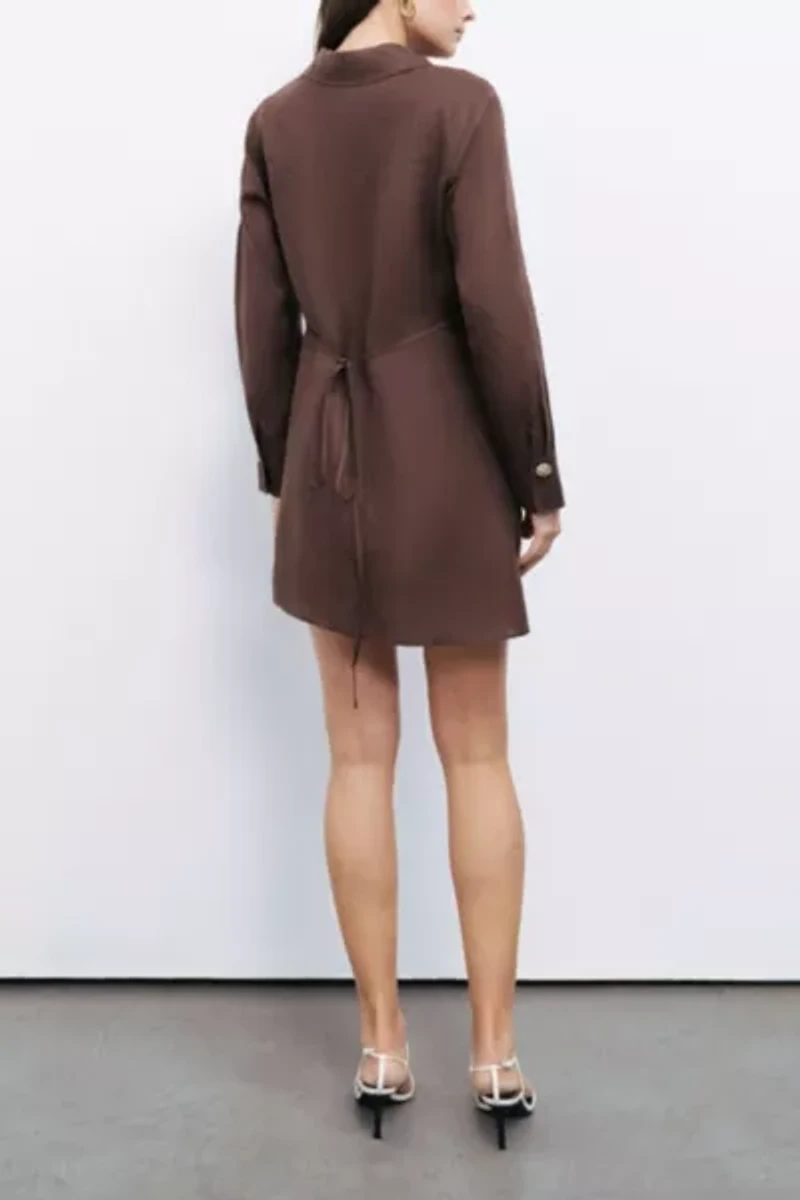 Nocturne Linen Ruched Mini Dress