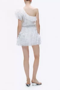 Nocturne One Shoulder Ruffled Mini Dress