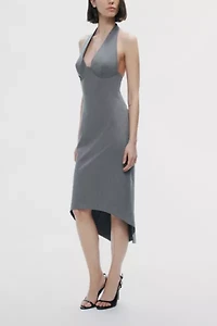 Nocturne Asymmetrical Halter Midi Dress