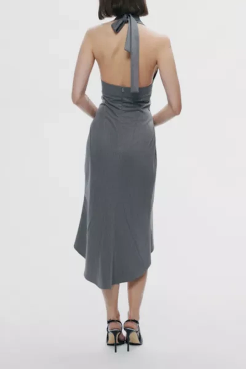 Nocturne Asymmetrical Halter Midi Dress