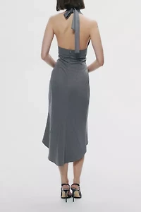 Nocturne Asymmetrical Halter Midi Dress