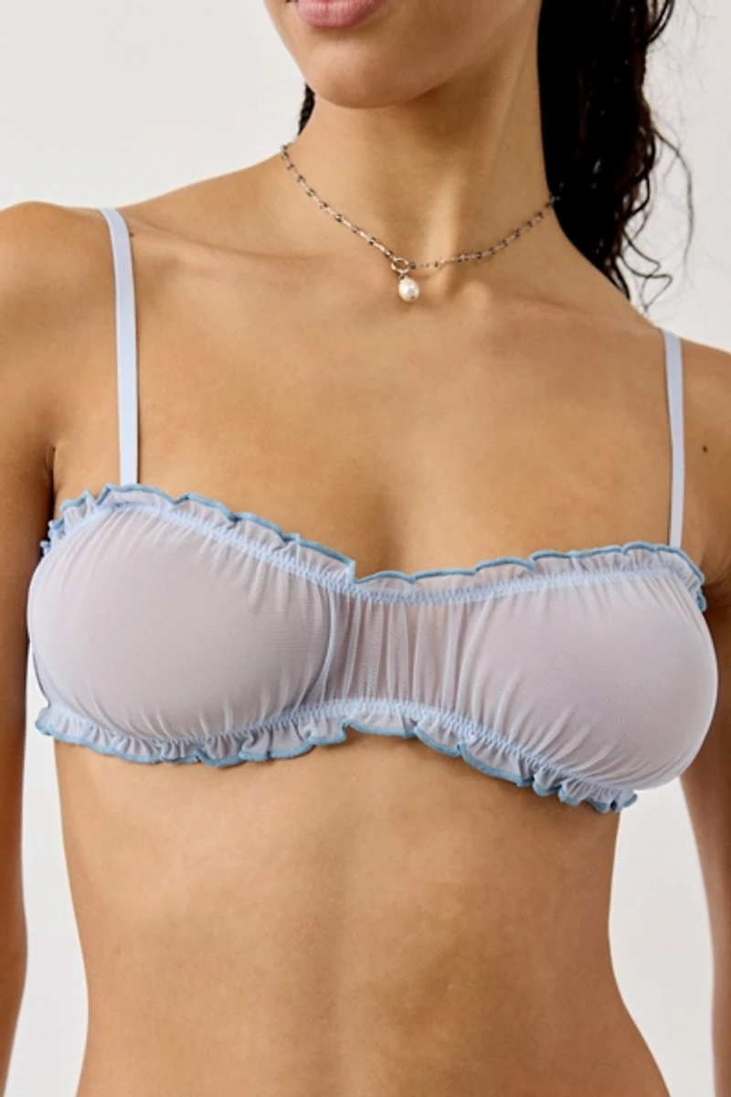 Out From Under Sweet Nothings Ruffle Sheer Mesh Bralette