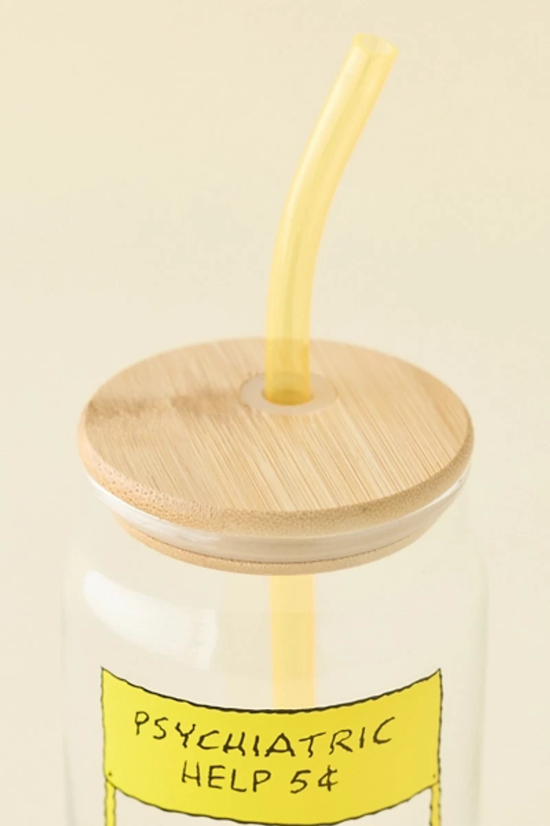 Peanuts Snoopy Graphic To-Go Glass Tumbler