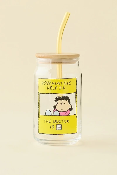 Peanuts Snoopy Graphic To-Go Glass Tumbler