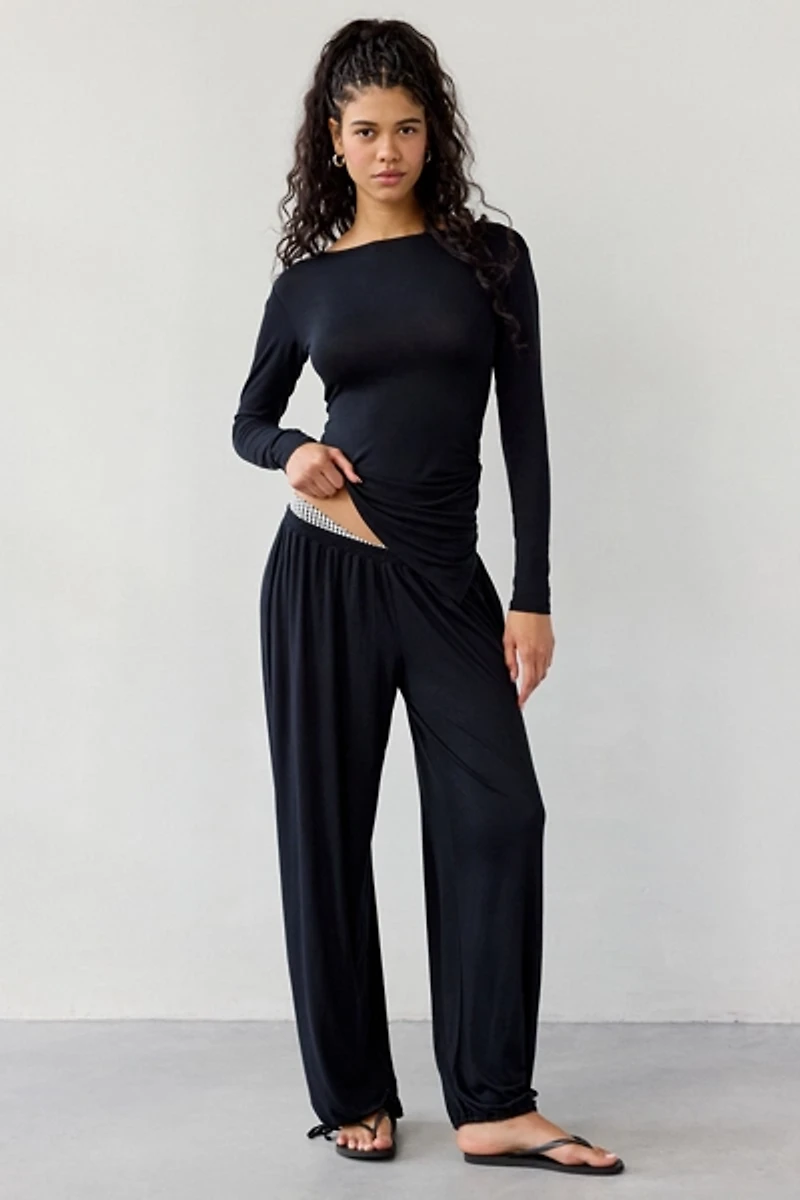 Out From Under Kiera Drippy Asymmetric Long Sleeve Boatneck Top