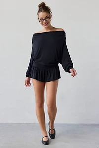 Out From Under Kiera Jersey Knit Off-The-Shoulder Sleep Romper