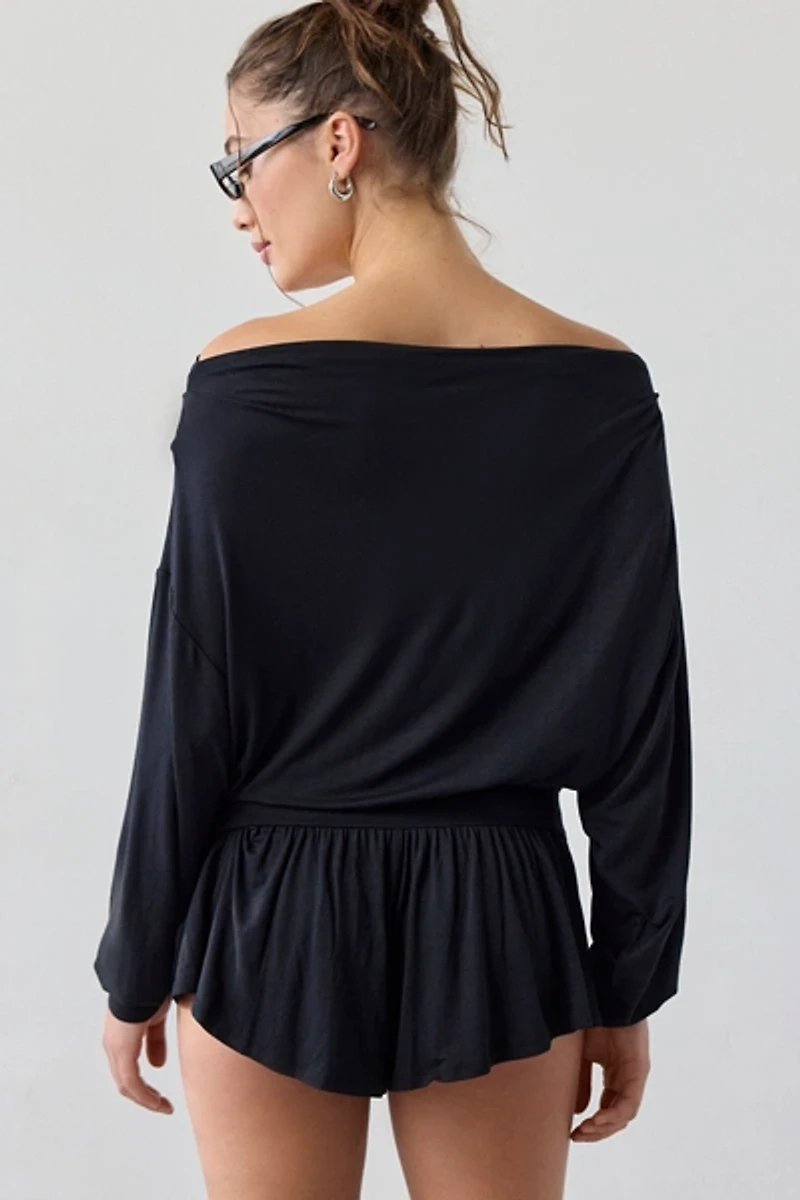 Out From Under Kiera Jersey Knit Off-The-Shoulder Sleep Romper