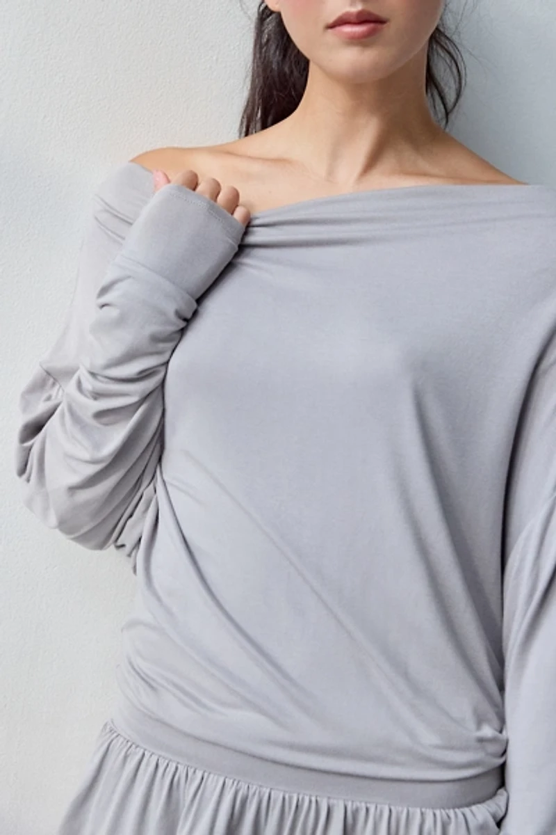 Out From Under Kiera Jersey Knit Off-The-Shoulder Sleep Romper