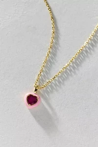 BONBONWHIMS UO Exclusive Enameled Puffy Heart Charm Necklace