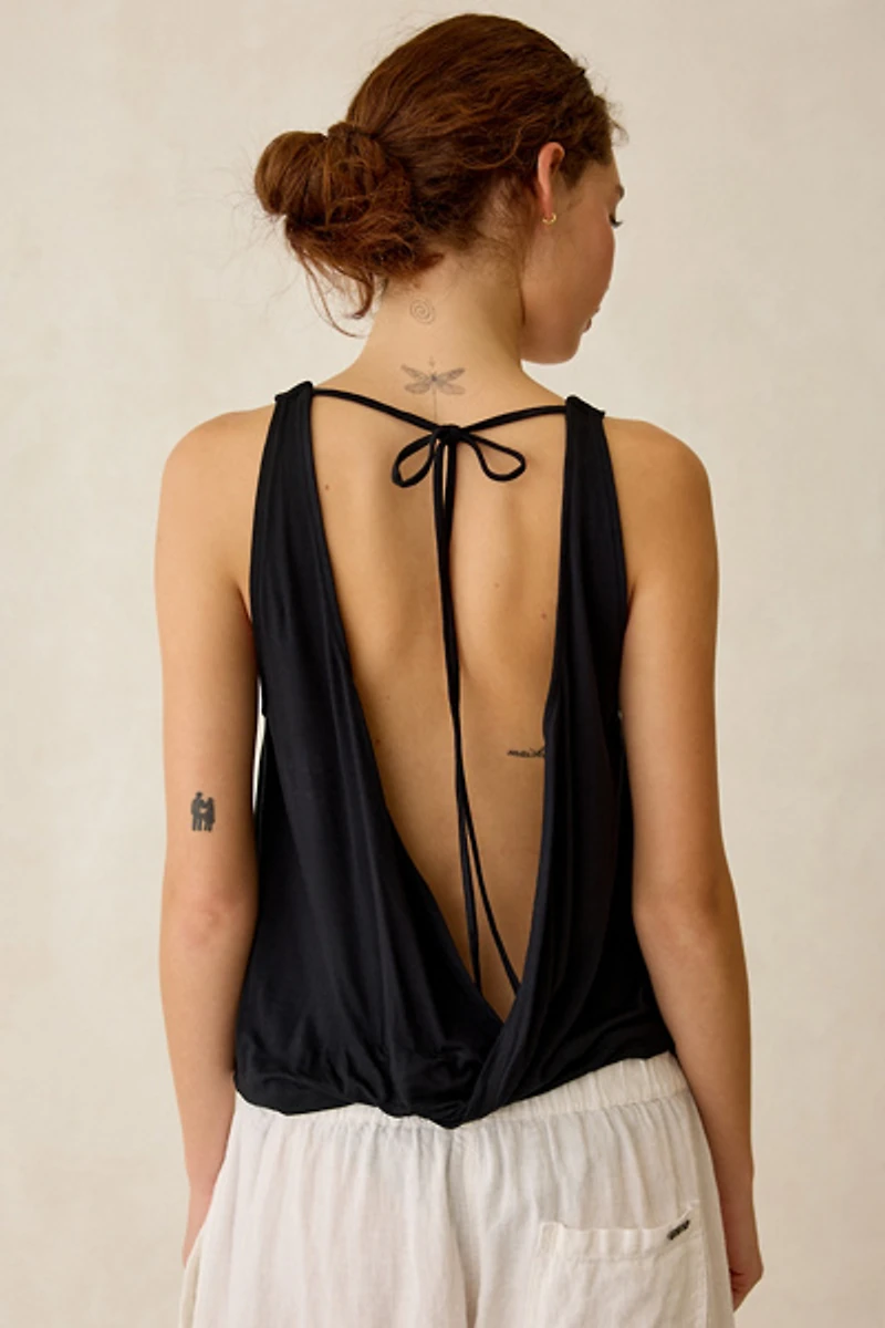 Out From Under Kiera Jersey Knit Twisted Cowl Neck Tank Top