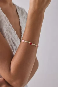 BONBONWHIMS UO Exclusive Enameled Heart Tennis Bracelet
