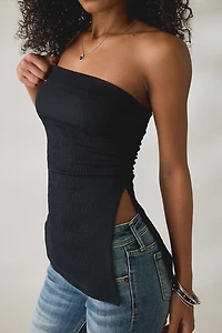 UO Afterparty Asymmetric Side-Slit Flyaway Tube Top