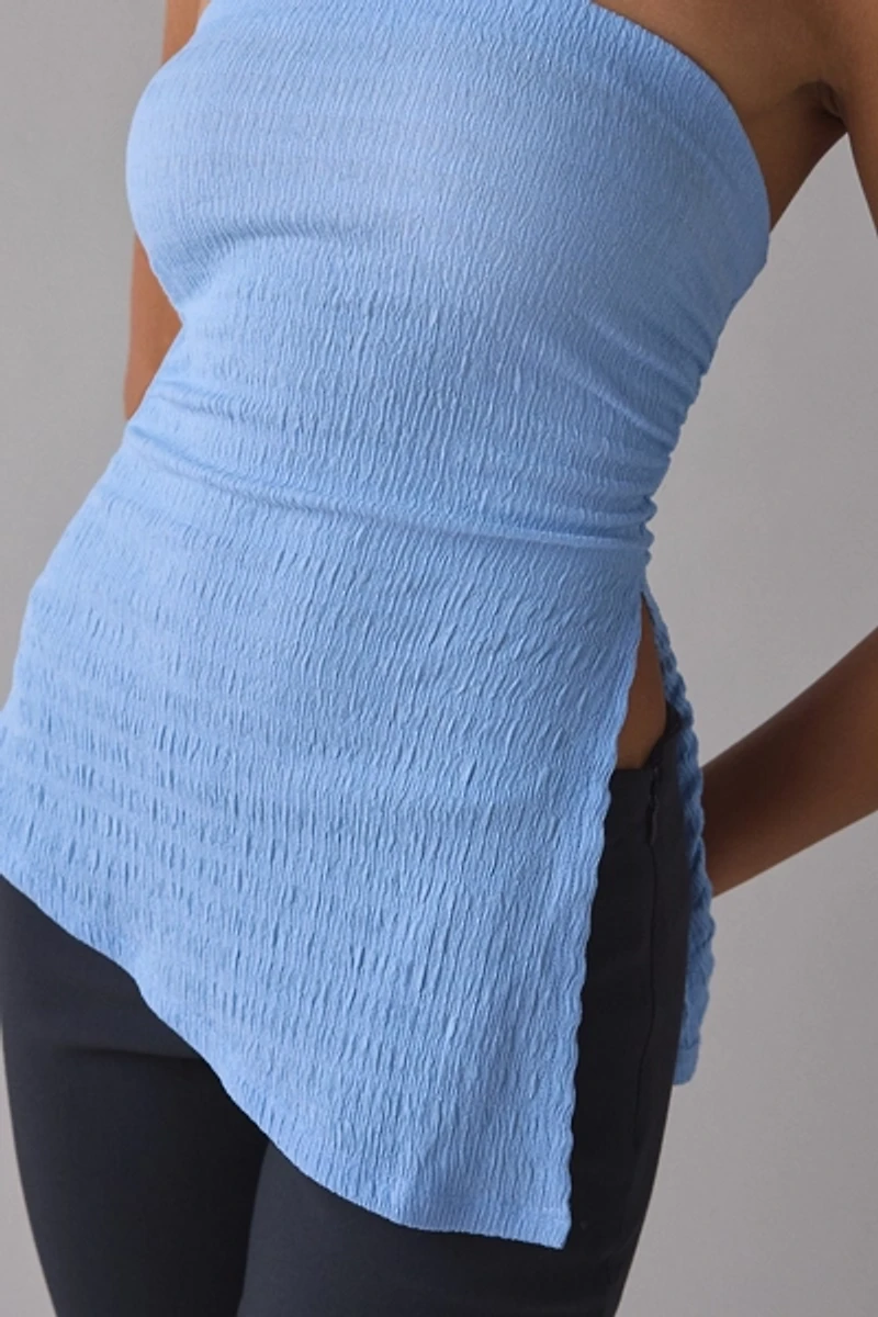 UO Afterparty Asymmetric Side-Slit Flyaway Tube Top