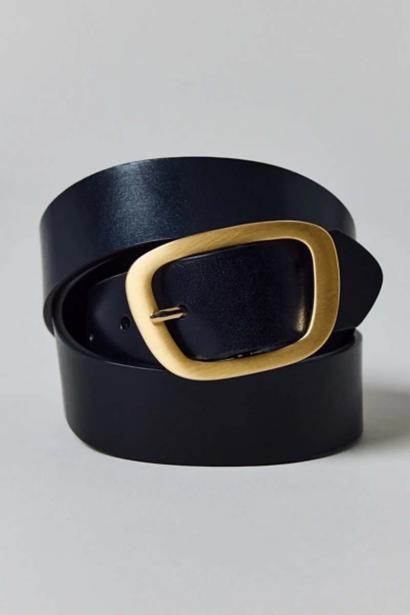 Modern Oval Buckle Leather Belt