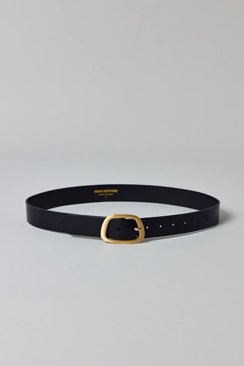 Modern Oval Buckle Leather Belt