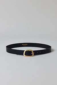 Modern Oval Buckle Leather Belt