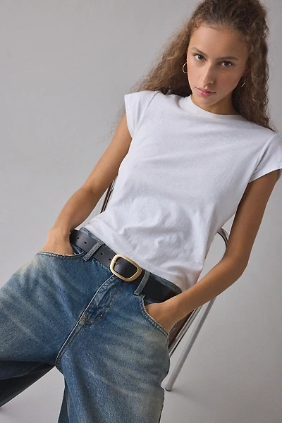 Modern Oval Buckle Leather Belt