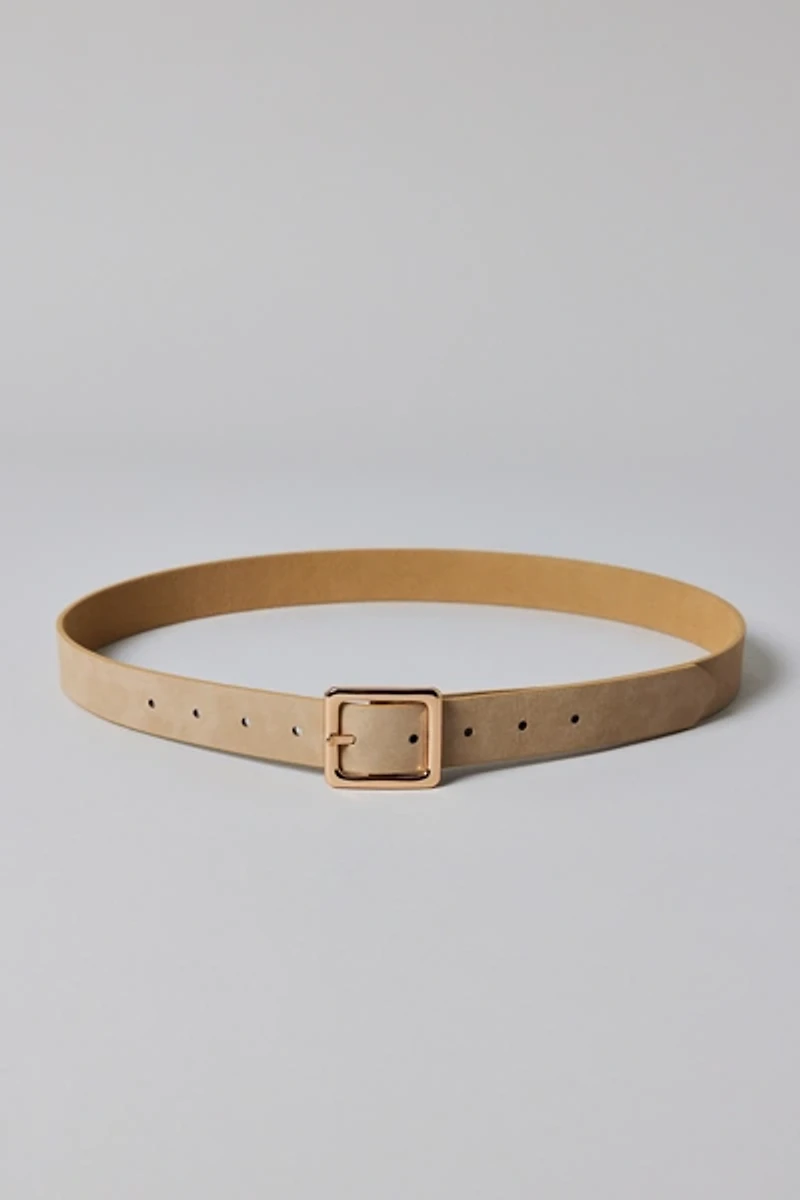 Ex-Boyfriend Square Buckle Suede Belt