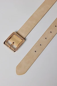 Ex-Boyfriend Square Buckle Suede Belt