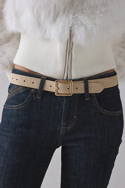 Ex-Boyfriend Square Buckle Suede Belt