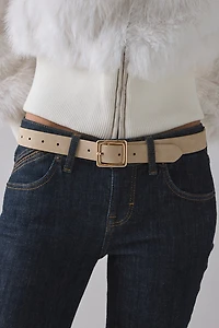 Ex-Boyfriend Square Buckle Suede Belt