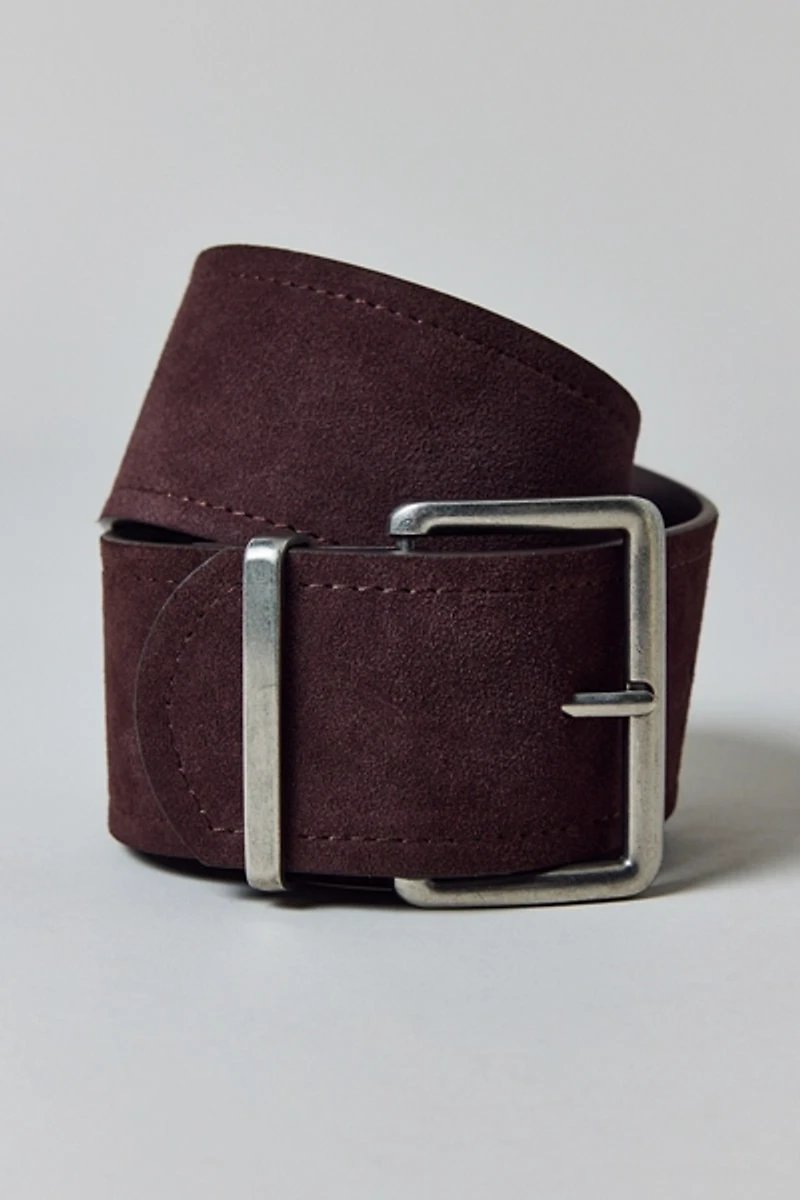 Buckled Wide Suede Belt