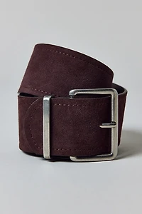 Buckled Wide Suede Belt