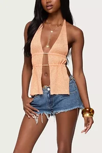 Edikted Frayed Vintage Washed Denim Shorts