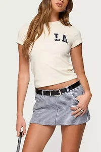 Edikted Liliane Striped Mini Skort