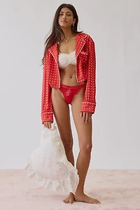 For Love & Lemons UO Exclusive Ruffle Lace Trim Thong 2-Pack