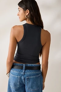 BDG Off-Duty Ribbed High Neck Tank Top