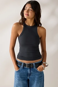 BDG Off-Duty Ribbed High Neck Tank Top