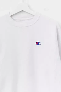 Vintage Y2K Champion Distressed Reverse Weave White Crewneck Sweatshirt