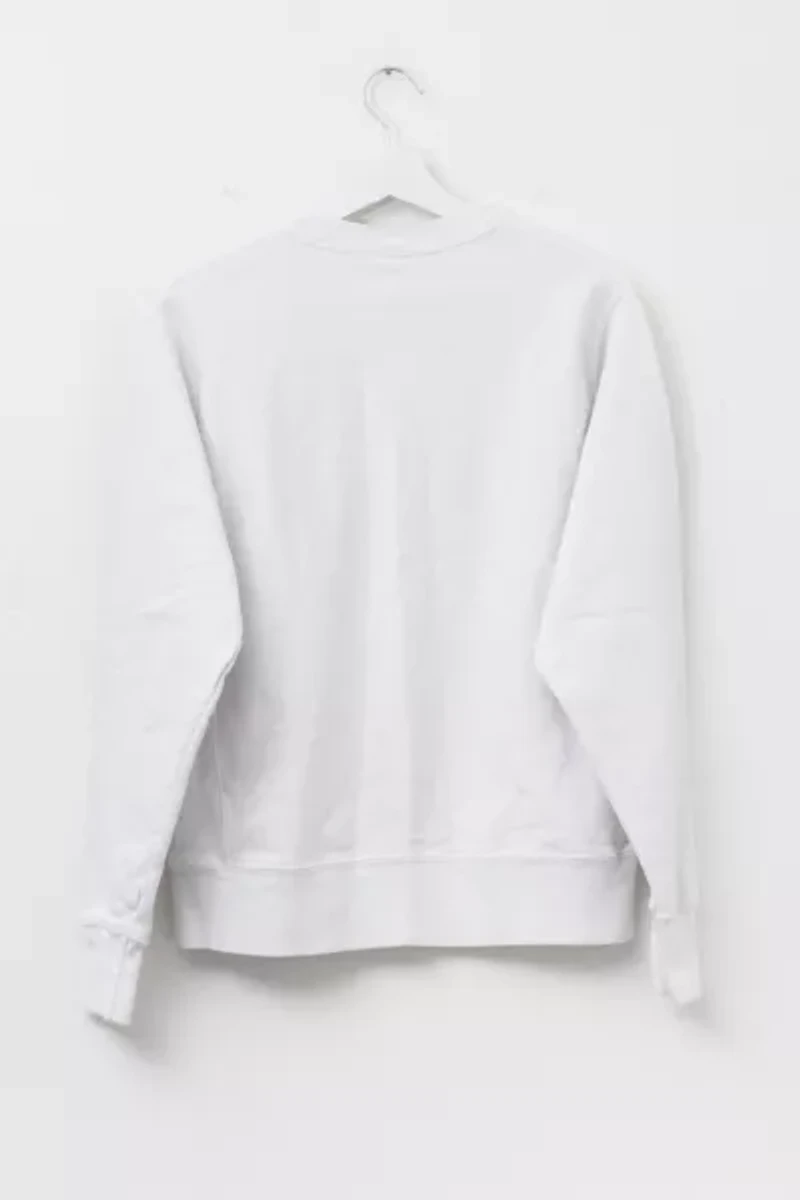 Vintage Y2K Champion Distressed Reverse Weave White Crewneck Sweatshirt