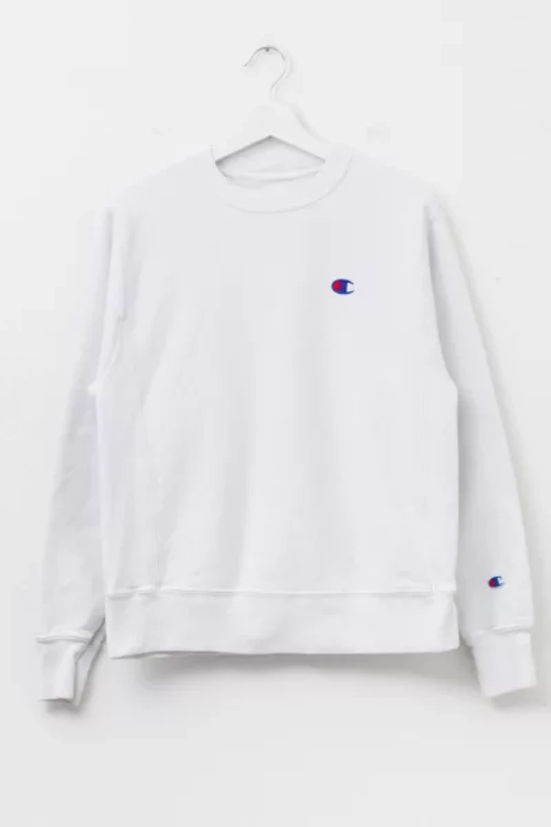 Vintage Y2K Champion Distressed Reverse Weave White Crewneck Sweatshirt