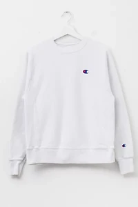 Vintage Y2K Champion Distressed Reverse Weave White Crewneck Sweatshirt