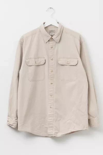 Vintage 1990s Distressed L.L. Bean Cotton Brown Button Up Shirt