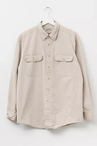 Vintage 1990s Distressed L.L. Bean Cotton Brown Button Up Shirt