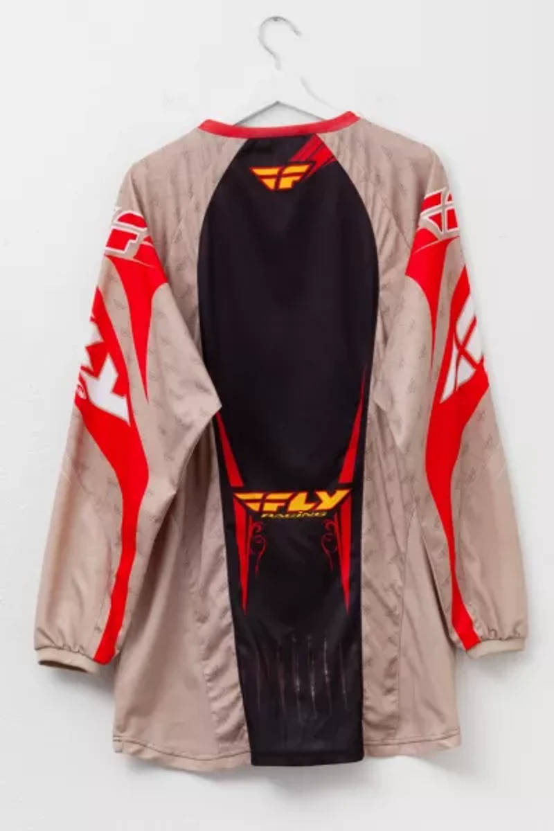 Vintage Y2K Fly Racing Distressed Brown Red Motocross Jersey