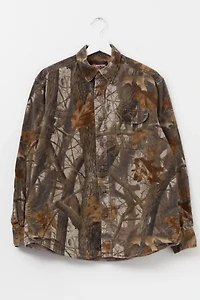 Vintage Y2K Tree Camo Button Up Long Sleeve Shirt