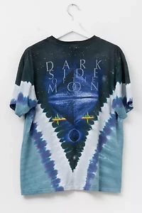Vintage 1990s Pink Floyd Dark Side of the Moon Liquid Blue All Over Print T-Shirt