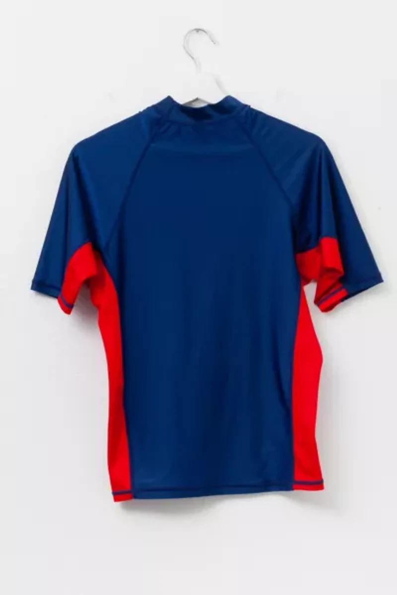 Vintage 1990s Surf Stuff Blue Red Spandex Athletic Top