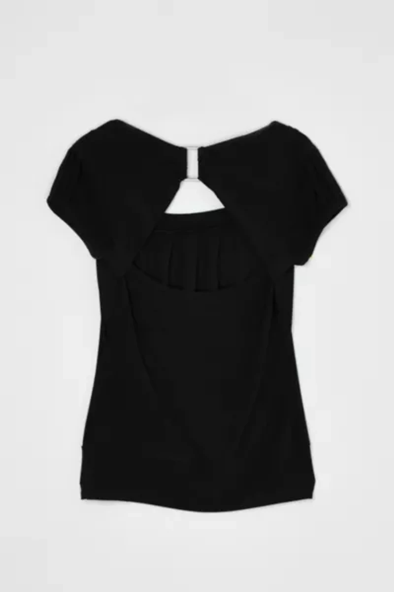 Vintage Y2k Black Top with Cutout