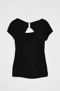 Vintage Y2k Black Top with Cutout