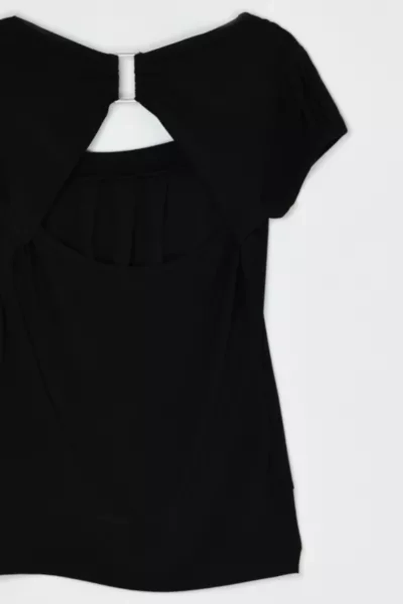 Vintage Y2k Black Top with Cutout